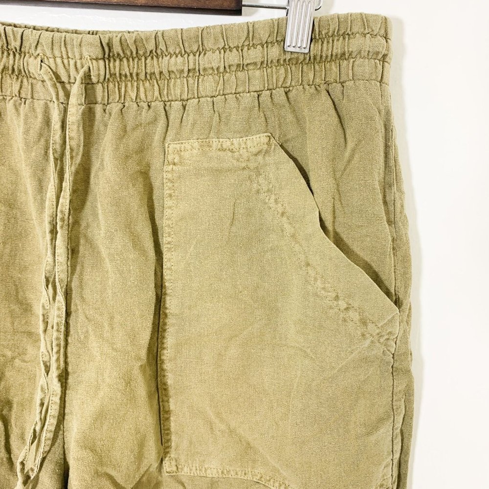 Universal Thread Green Linen Drawstring Shorts L - image 3